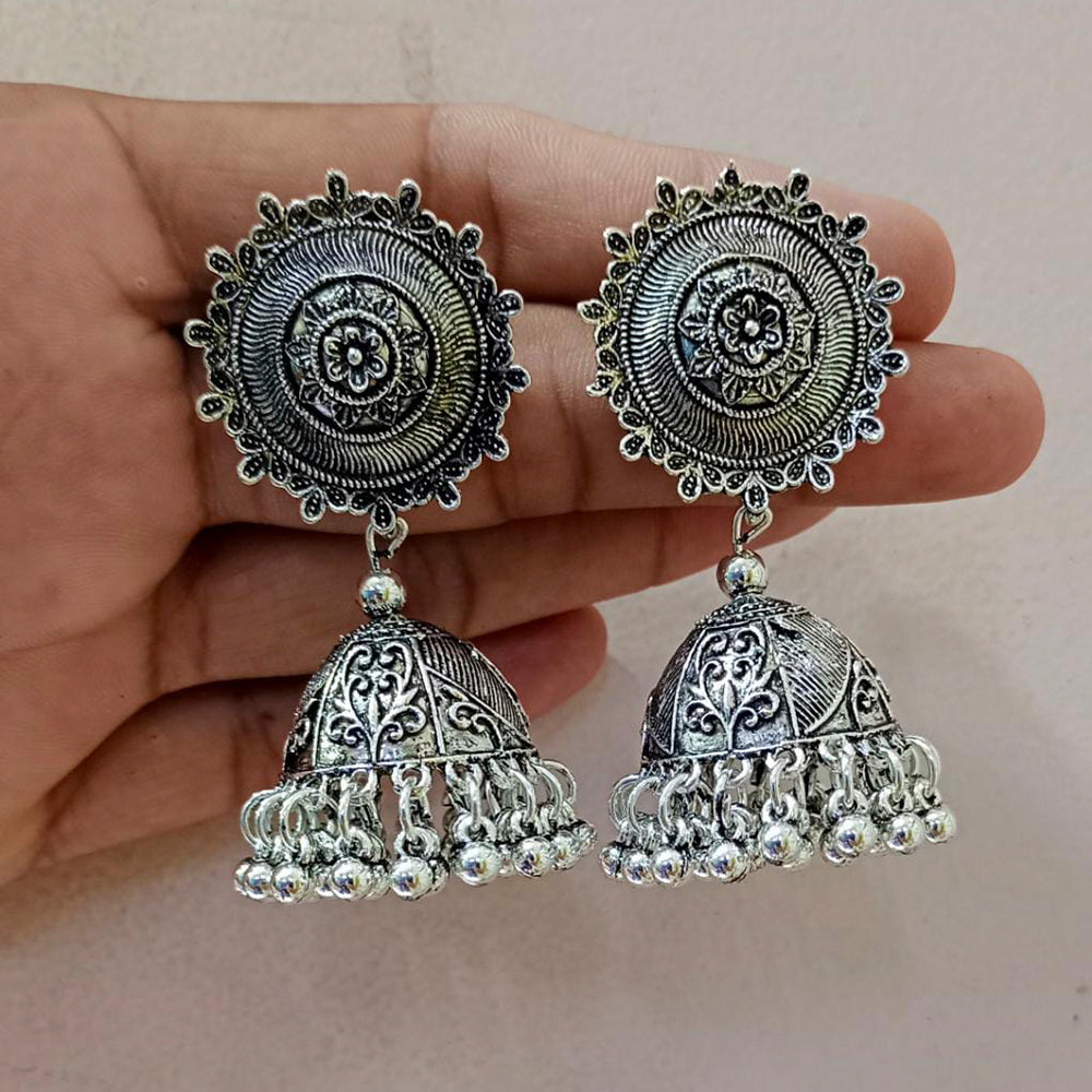 Pooja Bangles Oxidised Jhumka Earrings