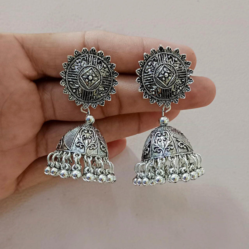 Pooja Bangles Oxidised Jhumka Earrings