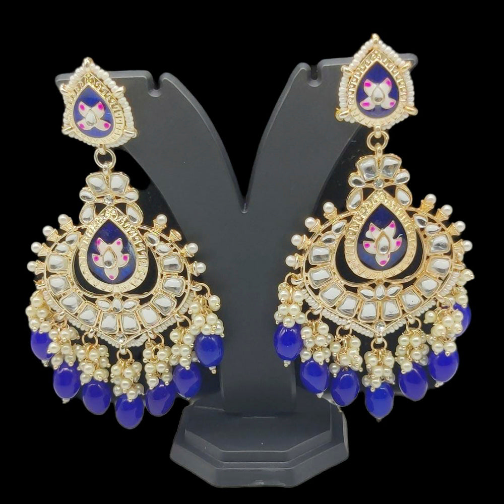 Pooja Bangles Gold Plated Kundan And Meenakari Earrings