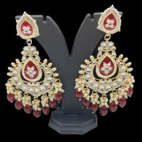 Pooja Bangles Gold Plated Kundan And Meenakari Earrings