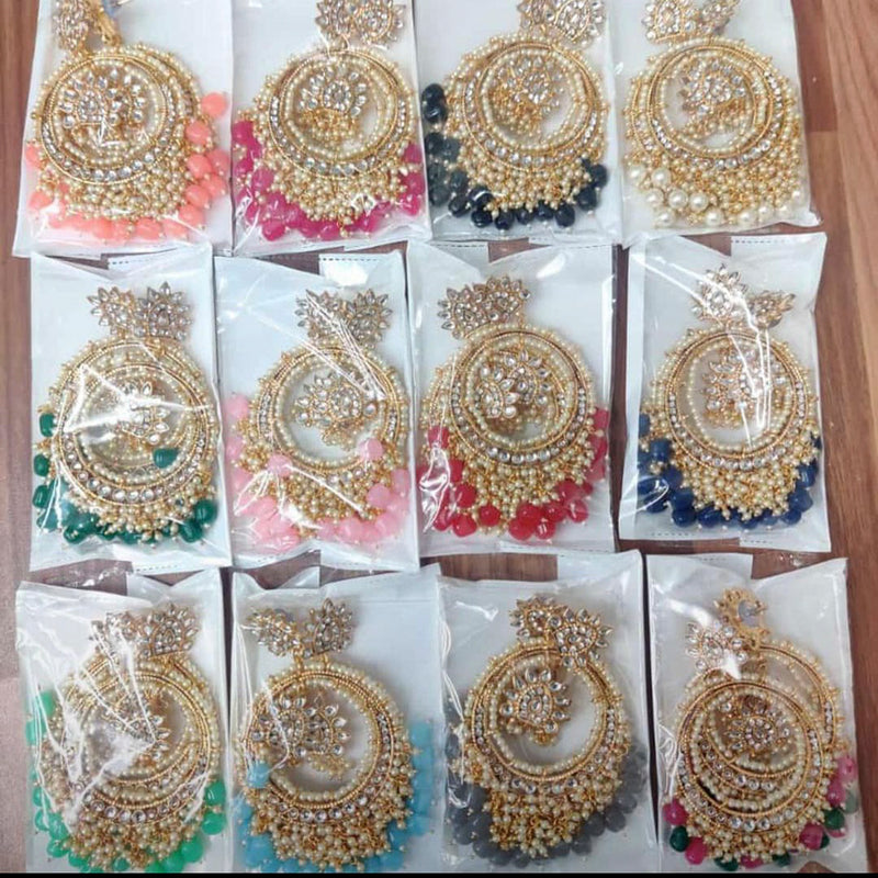 Pooja Bangles Gold Plated Kundan And Beads Earrings