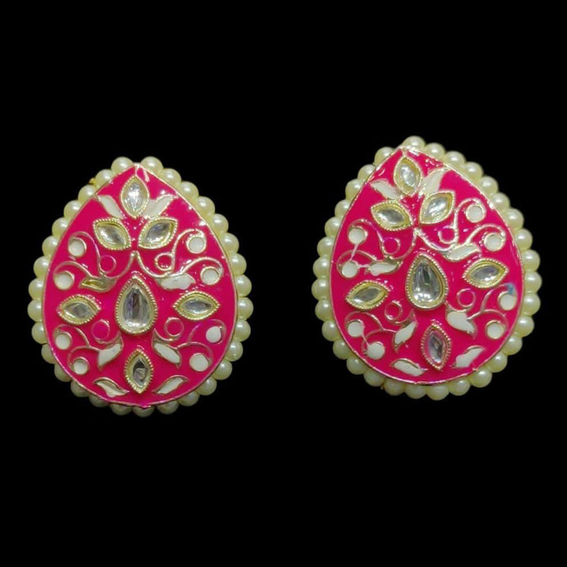 Pooja Bangles Kundan & Meenakari Stud Earrings