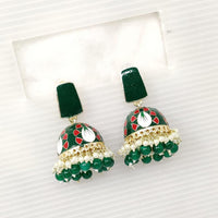 Pooja Bangles Meenakari Beads Jhumki Earrings