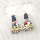 Pooja Bangles Meenakari Beads Jhumki Earrings