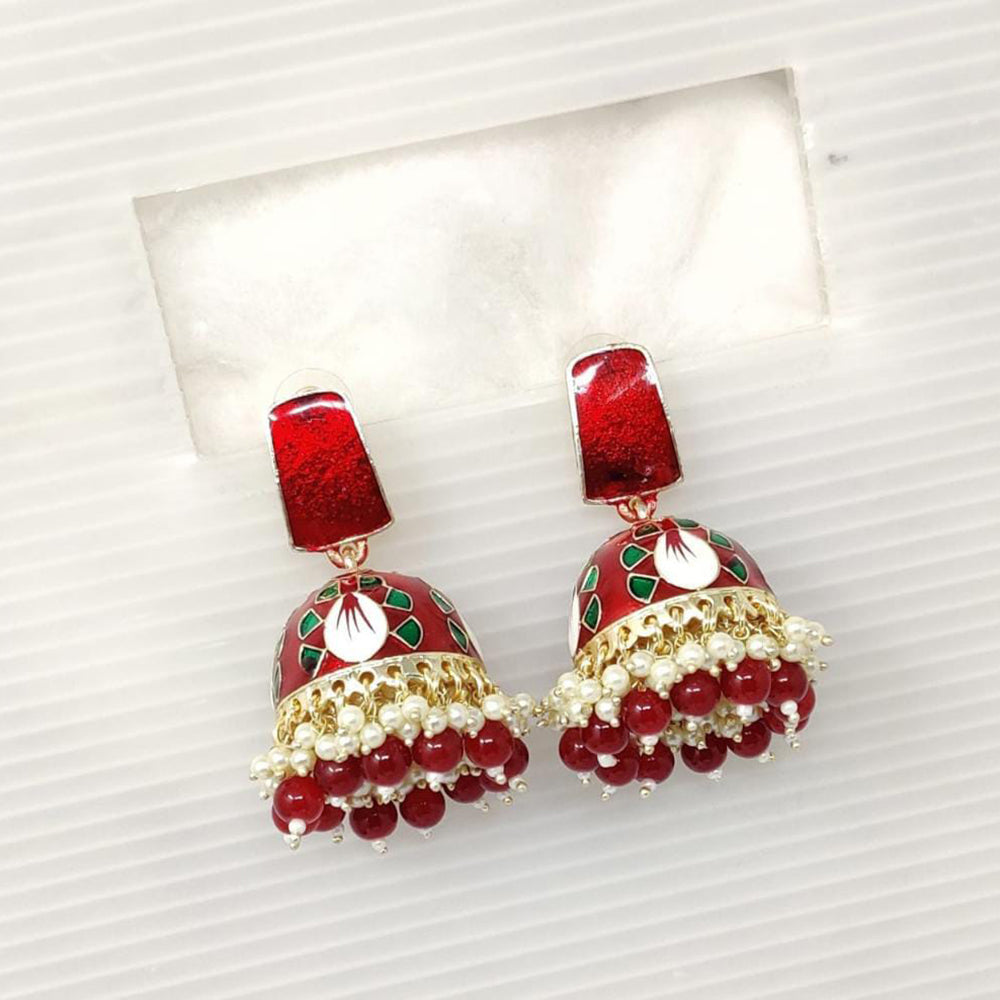 Pooja Bangles Meenakari Beads Jhumki Earrings