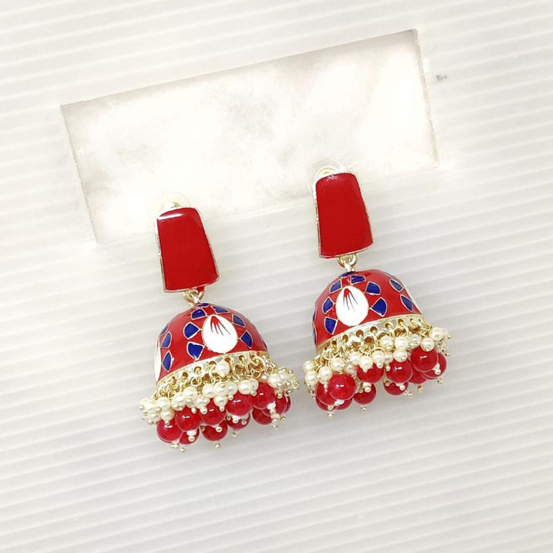 Pooja Bangles Meenakari Beads Jhumki Earrings