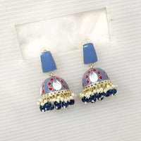 Pooja Bangles Meenakari Beads Jhumki Earrings