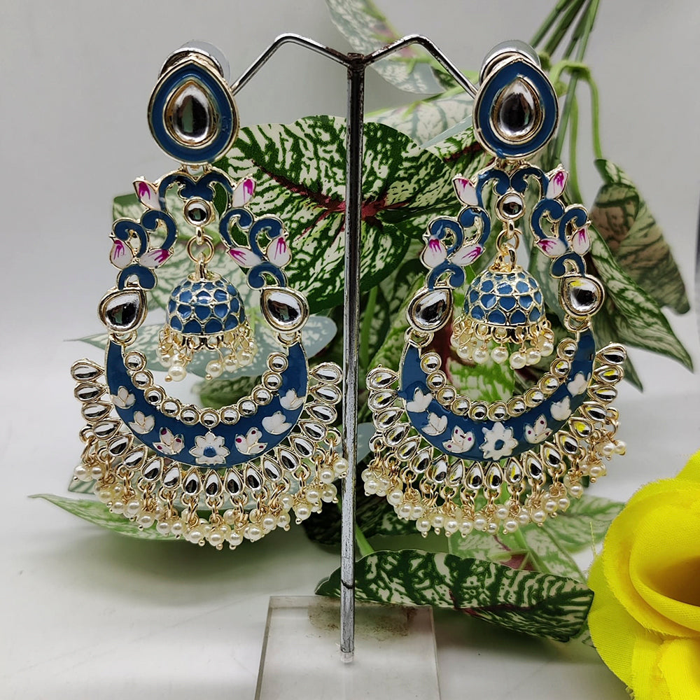Pooja Bangles Gold Plated Kundan & Meenakari Earrings