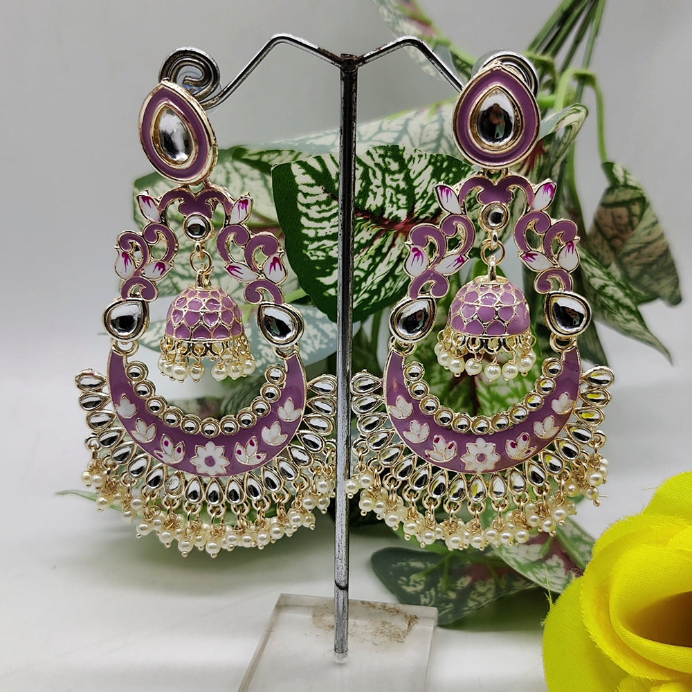 Pooja Bangles Gold Plated Kundan & Meenakari Earrings
