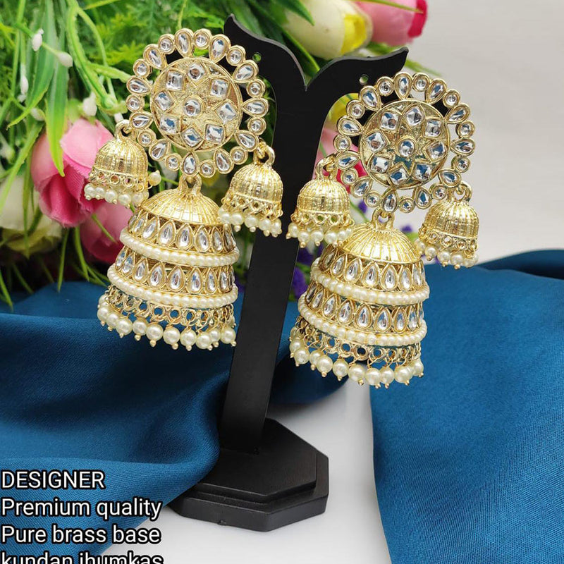 Pooja Bangles Gold Plated Kundan Designer JhumkaEarrings