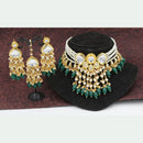 Pooja Bangles Gold Plated Kundan & Pearl Choker Necklace Set