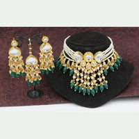 Pooja Bangles Gold Plated Kundan & Pearl Choker Necklace Set