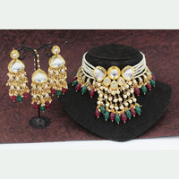 Pooja Bangles Gold Plated Kundan & Pearl Choker Necklace Set