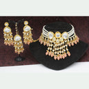 Pooja Bangles Gold Plated Kundan & Pearl Choker Necklace Set