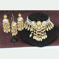 Pooja Bangles Gold Plated Kundan & Pearl Choker Necklace Set