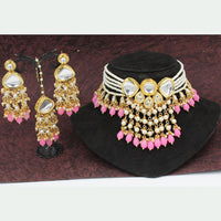 Pooja Bangles Gold Plated Kundan & Pearl Choker Necklace Set