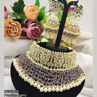 Pooja Bangles Gold Plated Kundan & Pearl Choker Necklace Set