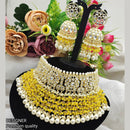 Pooja Bangles Gold Plated Kundan & Pearl Choker Necklace Set
