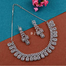 Pooja Bangles Silver Plated American Diamond Necklace Set
