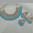Pooja Bangles Gold Plated Beads Choker Necklace Set With Maangtikka