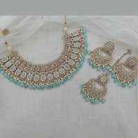 Pooja Bangles Gold Plated Beads Choker Necklace Set With Maangtikka
