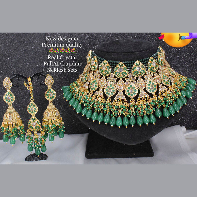 Pooja Bangles Gold Plated Meenakari & Austrian Stone Choker Necklace Set