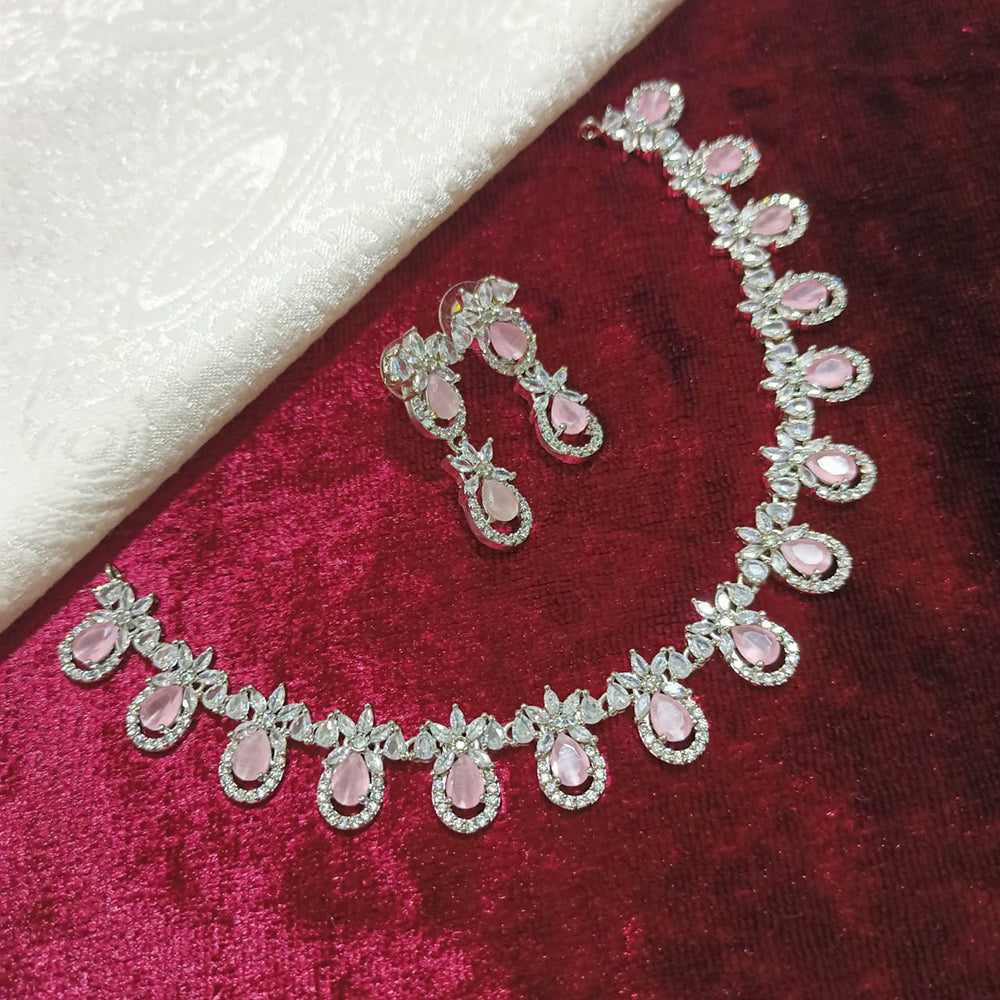 Pooja Bangles Gold Plated American Diamond Necklace Set