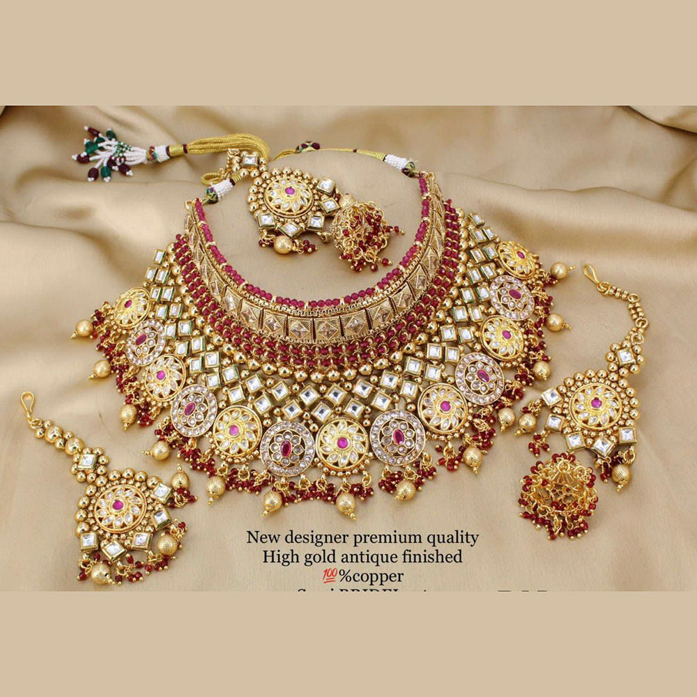 Pooja Bangles Gold Plated Designer Choker Necklace Set