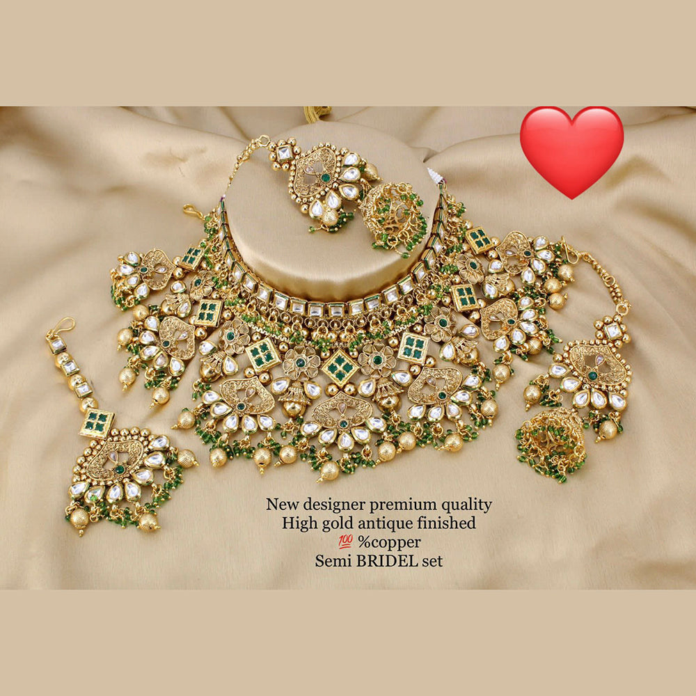 Pooja Bangles Gold Plated Designer Choker Necklace Set