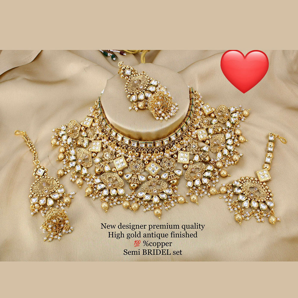 Pooja Bangles Gold Plated Designer Choker Necklace Set