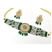 Pooja Bangles Beads And Pearl Choker Necklace Set