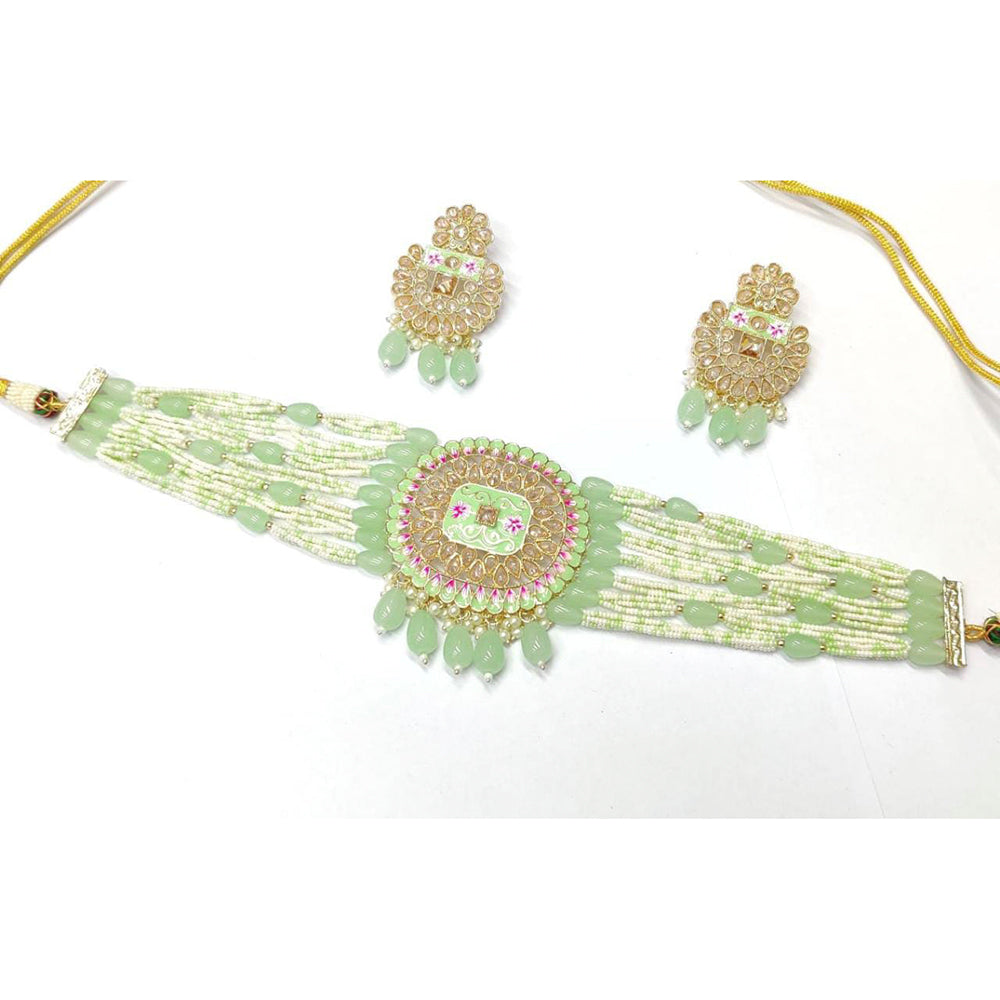 Pooja Bangles Beads And Pearl Choker Necklace Set