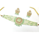 Pooja Bangles Beads And Pearl Choker Necklace Set