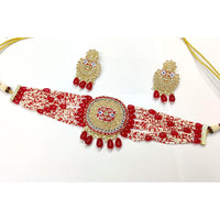 Pooja Bangles Beads And Pearl Choker Necklace Set