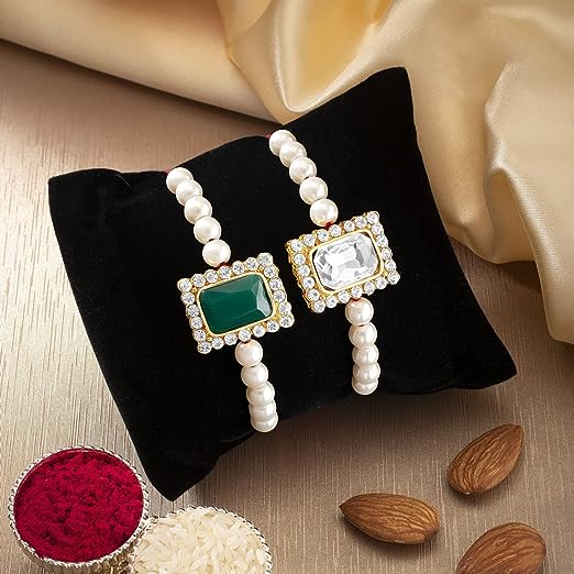 Jewel Rak Etnico I Jewels 18k Gold Plated Designer Stone Pearl Studded Combo Rak ...
