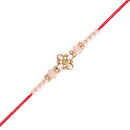 Etnico Gold Plated Ethnic Designer Pearl Rakhi Bracelet for Brother/Men (R022-R)