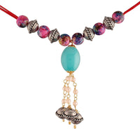 Etnico Designer Bhaiya Bhabhi Hanging Lumba Rakhi for Rakshabhandan Special (R053-L)