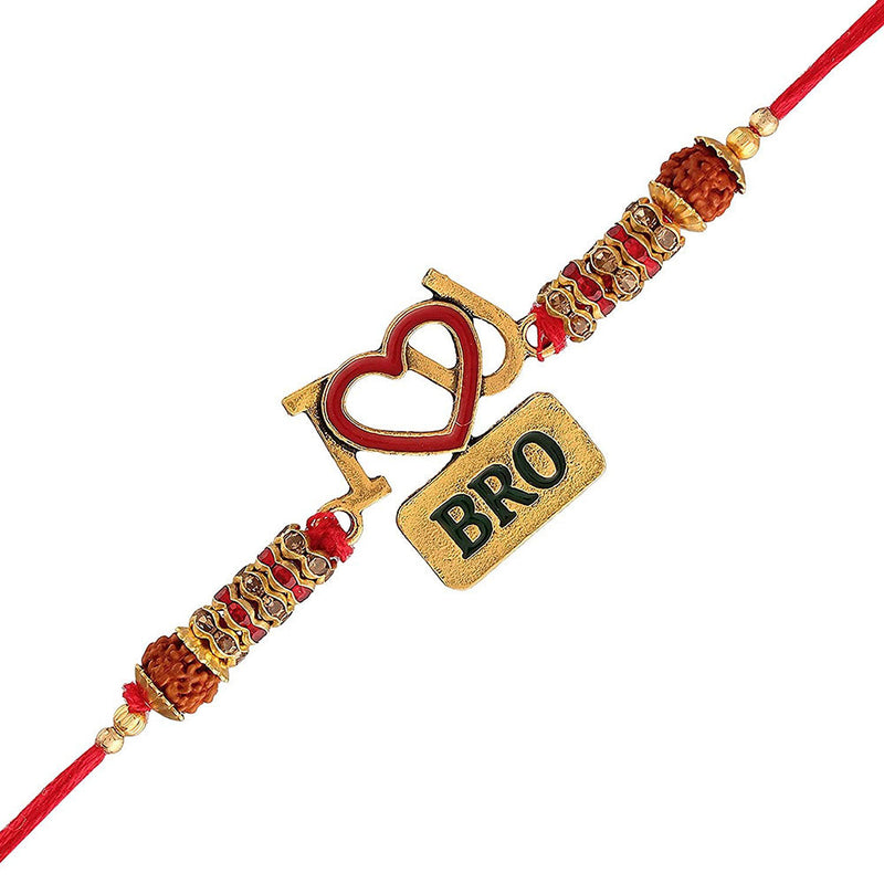 Etnico Gold Plated Rakshabandhan Special BRO Rakhi For Brother (R064)