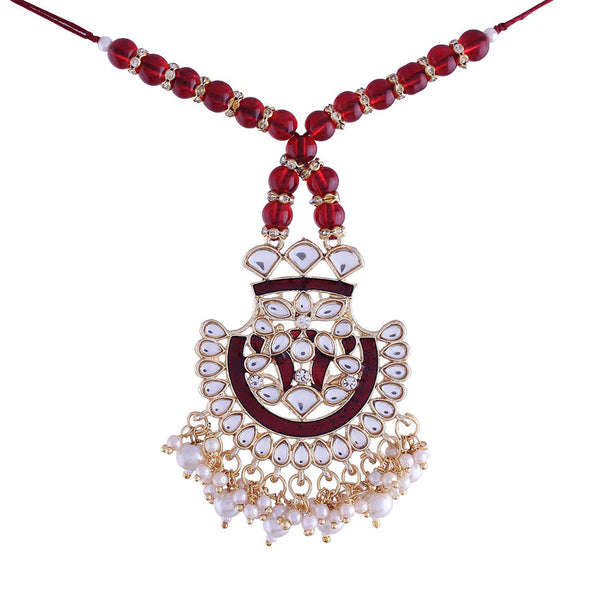 Etnico Designer Enamel Pearl Hanging Lumba Rakhi for Rakshabhandan Special (R066M-L)