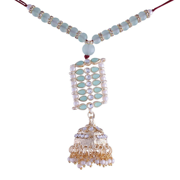 Etnico Rakshabhandan Special Designer Pearl Hanging Jhumka Lumba Rakhi for Bhabhi (R069Min-L)