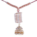 Etnico Rakshabhandan Special Designer Pearl Hanging Jhumka Lumba Rakhi for Bhabhi (R069Pe-L)