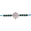 Etnico Rakshabhandan Special Designer Kundan & Pearl Studded Rakhi for Brother/Men (R070G)