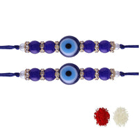 Etnico Ethnic Designer Pearl Beads Studded Rakhi Bracelet for Men/Brother/ Bhaiya for Rakshabhandan (R073BI-2)Pack of 2 Rakhi