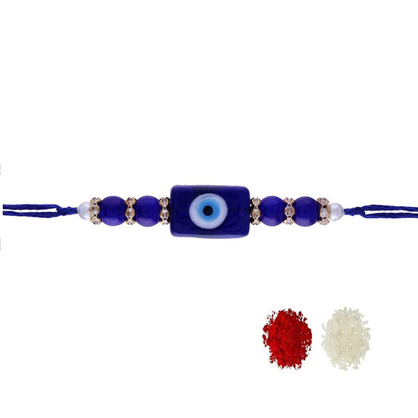 Etnico Ethnic Designer Pearl Beads Studded Rakhi Bracelet for Men/Brother/ Bhaiya for Rakshabhandan (R077BI)