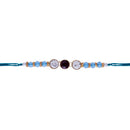 Etnico Ethnic Designer Pearl Beads Studded Rakhi Bracelet with Roli Chawal for Brother/Men (R084Sb)