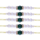 Etnico Rakshabhandan Special Designer Pearl Rakhi for Brother/Men (R086G-5) (Pack of 5)