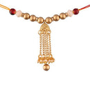 Etnico Gold Plated Jhumki Style Lumba Rakhi For Bhabhi (R612-L)