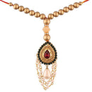 Etnico Gold Plated Pearl and Stone Studded Lumba Rakhi For Bhabhi (R616-L)