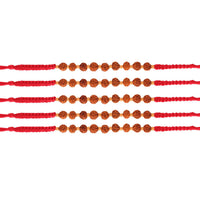 Etnico Ethnic Rudraksha Rakhi Bracelet for Men/Brother/ (R722-5) (Pack of 5 Pcs)