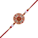 Mahi Pink and Green Meenakari Enamel Crysral Rakhi for Brothers (RA1100640G)